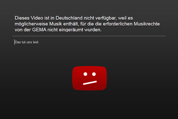 Germany can’t see YouTube music videos