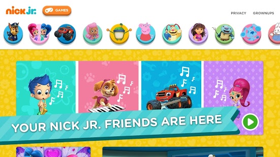 Game Apps and More from Nickelodeon Jr.