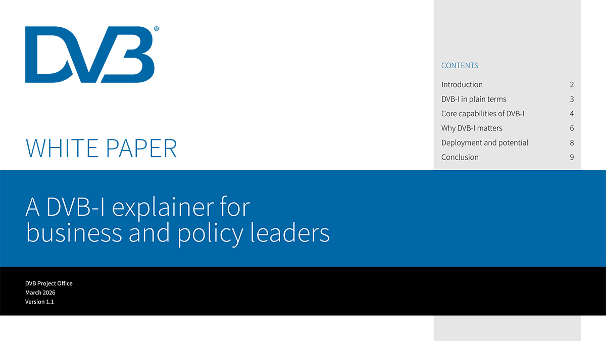 broadbandtvnews.com - Julian Clover - DVB publishes plain-language DVB-I white paper